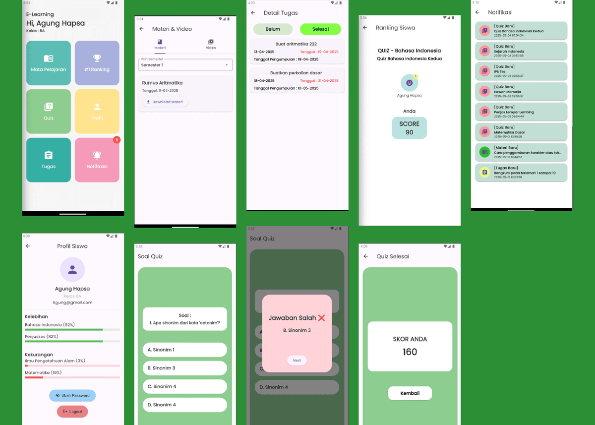 E-Learning Quiz Adaptif - Mobile